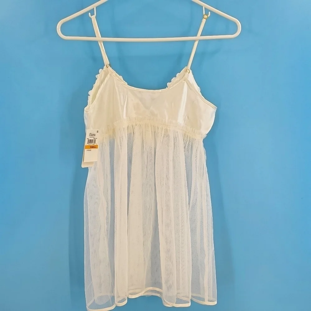 Flora Nikrooz white babydoll nightie *one piece only* NWT - Picture 14 of 15